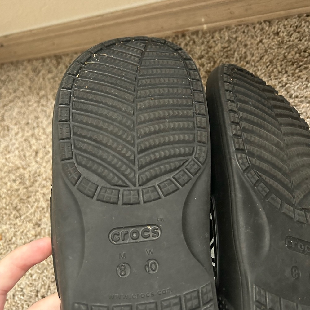 Crocs Unisex Classic Animal Remix Two-Strap Slide Sandals Women's 10 Men's 8 Blk - Picture 9 of 10